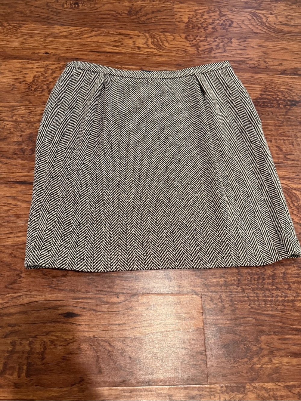 Vintage Ralph Lauren Blue Label 100% Silk Herringbone Mini Skirt Size 6